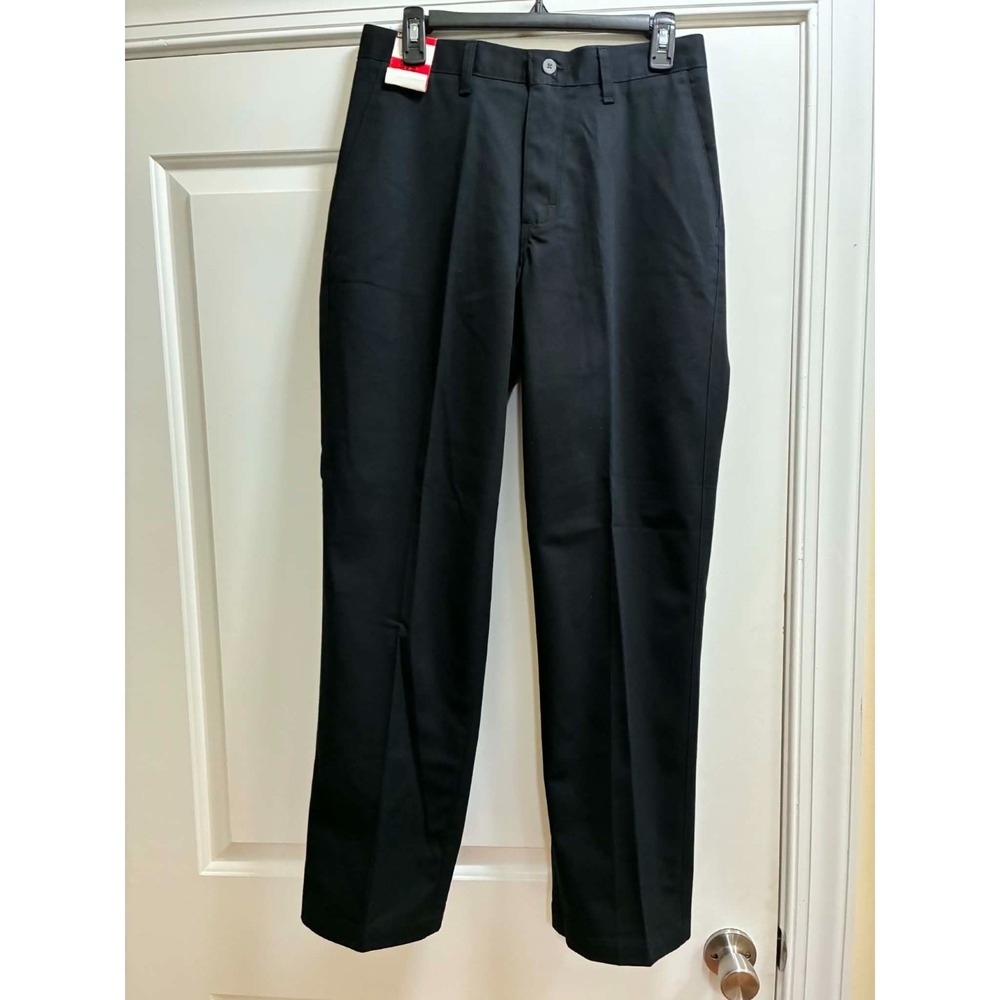 Lee Mens 31x30 Black Performance Dress Pants Flat‎ Front Career Office